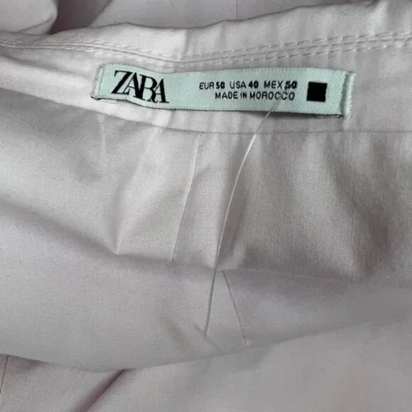 NWOT ZARA Poplin Relaxed Fit Pink Lightweight‎ Suit Jacket 4624/076 Size 40
